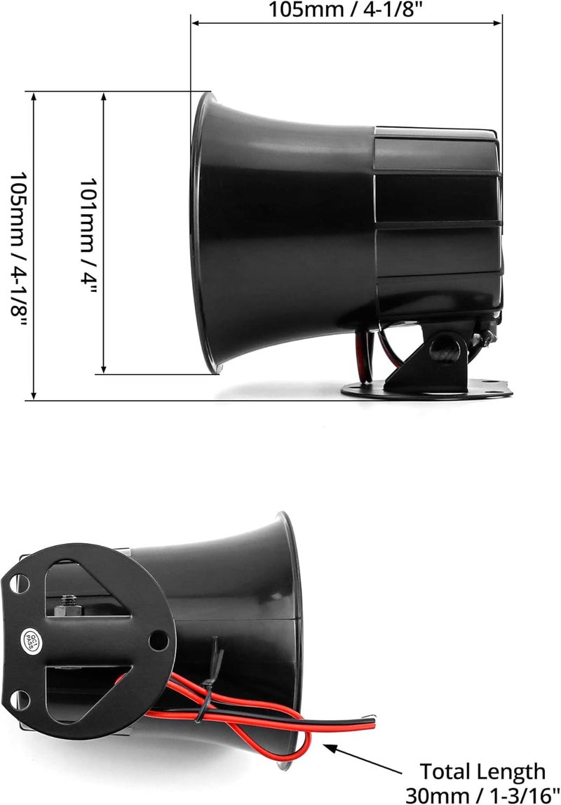 QWORK Electric Siren Horn, 2 Pack DC 12V Security Loud Wired Alarm Siren for Home Alarm System Security and Protection, 110 dB - Image 5